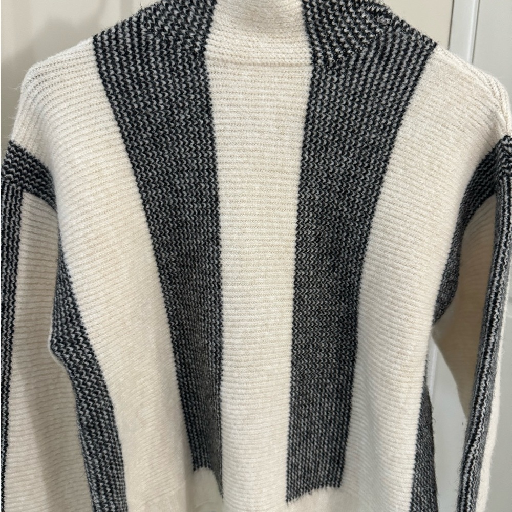 Anthropologie Black and White Striped Sweater
